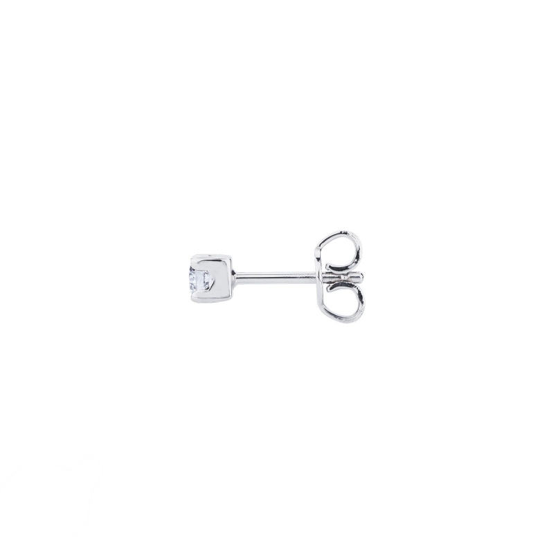 Boucle d'oreille individuelle or blanc 750 diamant homme Boucle d'oreille individuelle or blanc 750 diamant homme