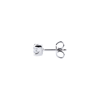 Boucle d'oreille individuelle diamant et or blanc 18k homme