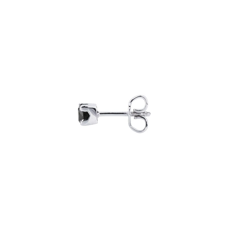 Boucle d'oreille diamant noir individuelle or blanc 750 Boucle d'oreille diamant noir individuelle or blanc 750