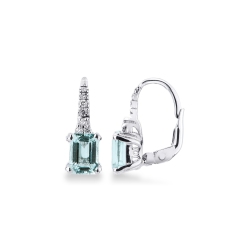 Boucles d’oreilles en or blanc avec aiguemarines et diamants