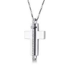 Collier pour hommes en or blanc 18k et diamants  2