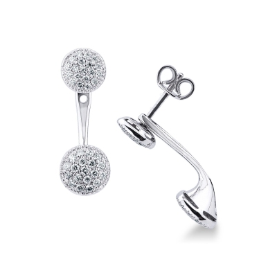 Boucles d’oreilles pavées diamants or 750