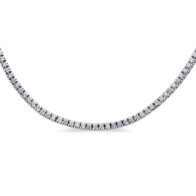 Collier tennis en or blanc 18 carats avec diamants taille brillant Collier tennis en or blanc 18 carats avec diamants taille brillant