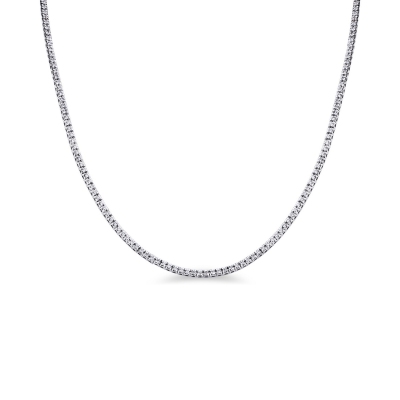 Collier tennis en or blanc 18 carats avec diamants taille brillant