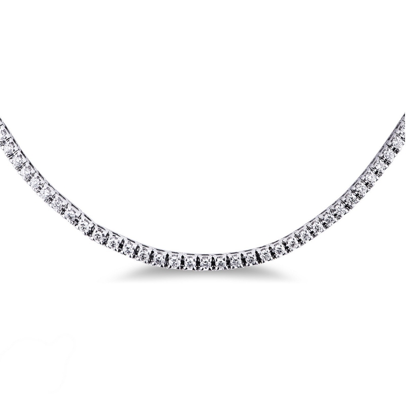 Collier tennis en or blanc 18 carats avec diamants Collier tennis en or blanc 18 carats avec diamants