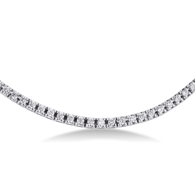 Collier rivière en or blanc 18k avec diamants blancs