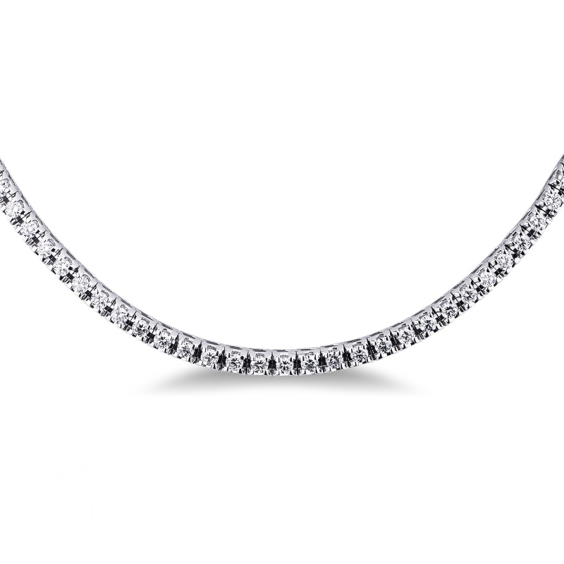 Rivière de diamants collier or blanc 18k Rivière de diamants collier or blanc 18k