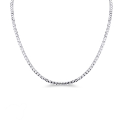 Rivière de diamants collier or blanc 18k