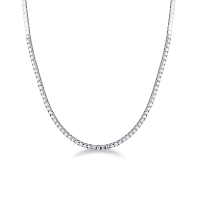 Collier tennis en or blanc 750 avec diamants