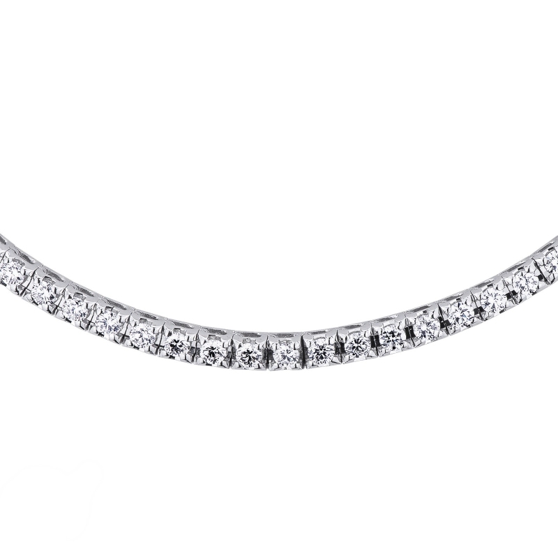 Collier rivière en or blanc 18k avec diamants Collier rivière en or blanc 18k avec diamants