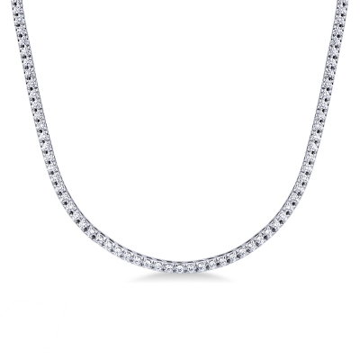 Collier rivière en or blanc 750 avec diamants