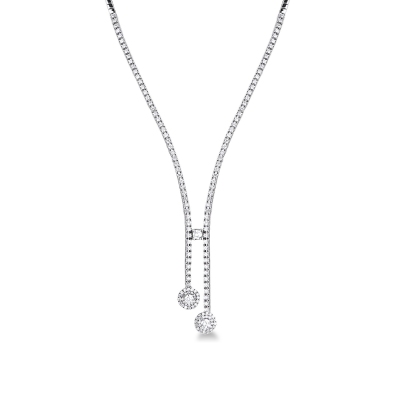 Collier en or blanc 18K tennis pyramide