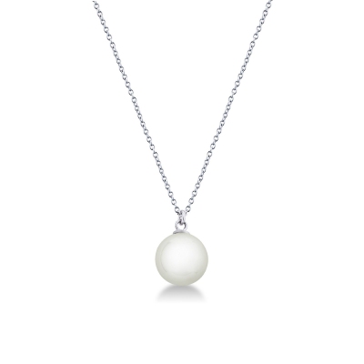 Collier en or blanc 18k avec perle naturelle