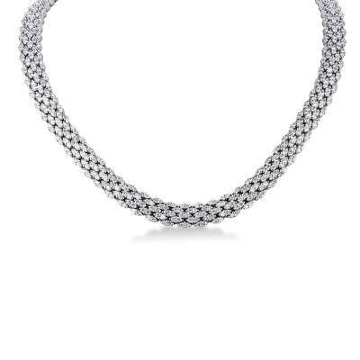 Collier élégant en or blanc 750 avec des diamants