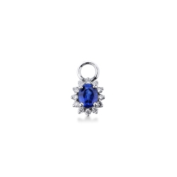 Charm en or blanc 18 carats avec saphir