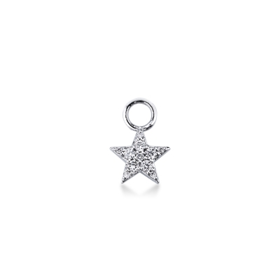 Charm en forme d'étoile en or blanc 18 carats 
