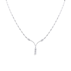 Collier semi-rigide or blanc 18k avec diamants