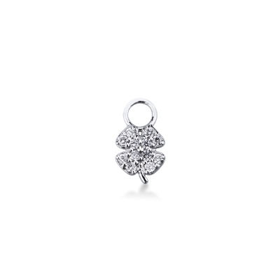 Charm feuilles en or blanc 18 carats avec diamants