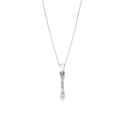 Collier avec la lettre  I en or blanc 18K et diamants