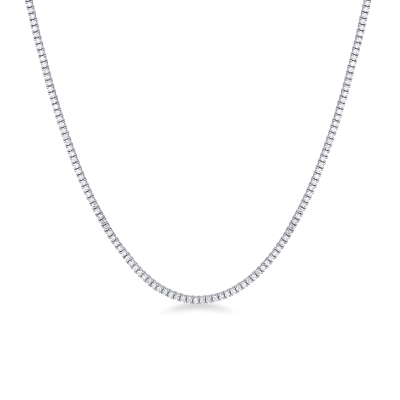 Collier tennis en or blanc 18k à fil linéaire 0.02 ct