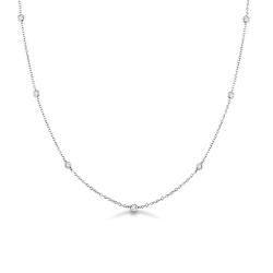 Collier en or blanc 18 carats avec diamants de 0,05 ct