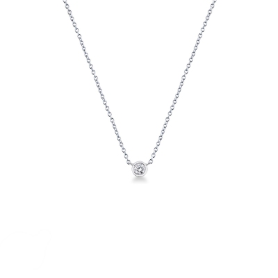 Collier en or blanc 18k avec brillant 0,10 ct