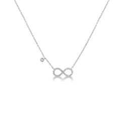 Collier infini en or blanc 18k avec diamants