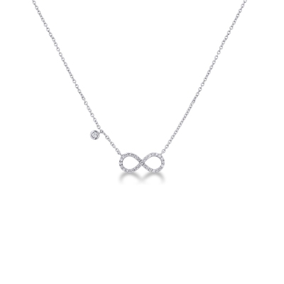 Collier infini en or blanc 18k avec diamants 