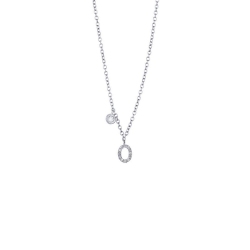 Collier pendentif personnalisé lettre O or blanc et diamants