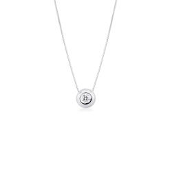 Pendentif diamant solitaire 0.07 ct or blanc 18k
