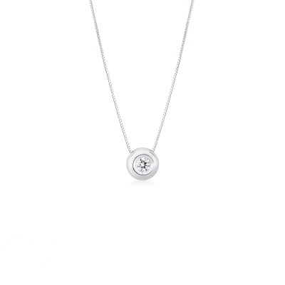 Collier Diamant 0,12 ct en Or Blanc 750