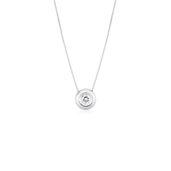 Pendentif diamant solitaire 0.25 ct or blanc 750