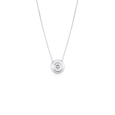 Pendentif diamant solitaire 0.25 ct or blanc 750