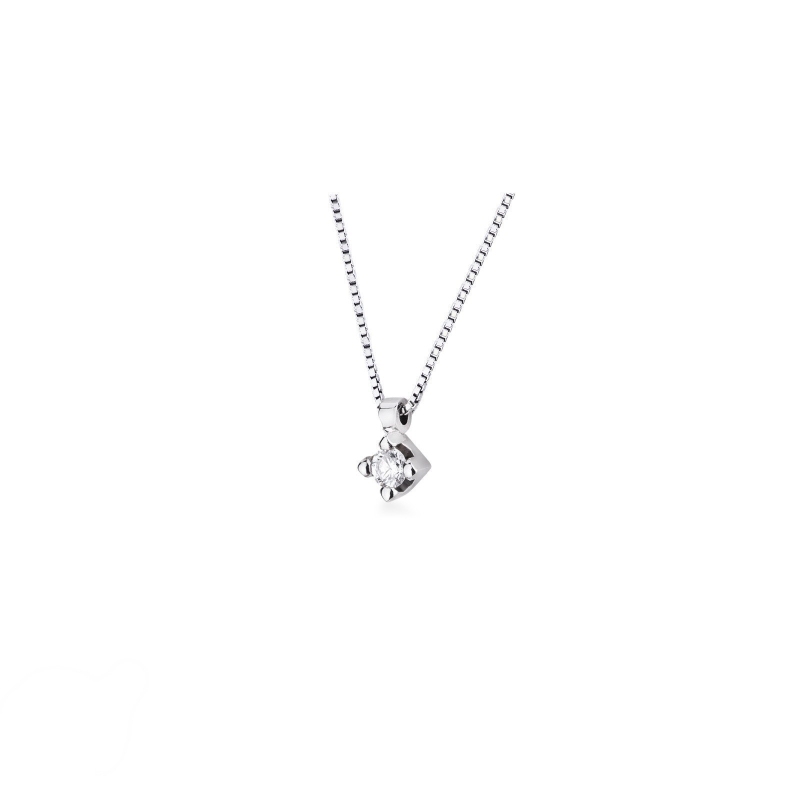 Collier en or blanc 18k serti et diamant Collier en or blanc 18k serti et diamant