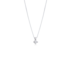 Collier pendentif en or blanc avec diamant 0.10 ct