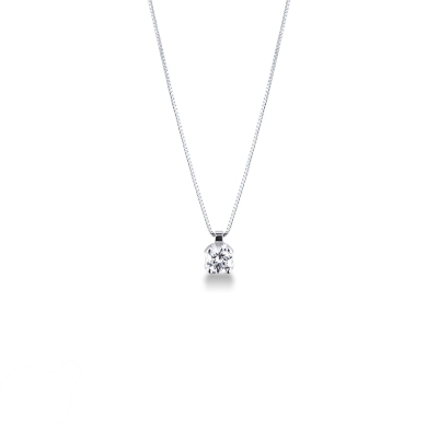 Pendentif solitaire diamant 0.50 ct or blanc 750