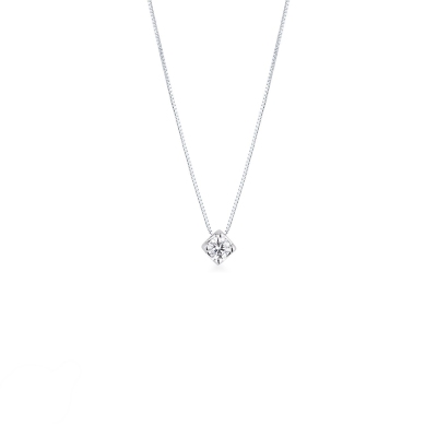 Collier or blanc 18k diamant 0,15 ct