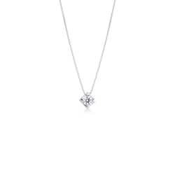 Collier solitaire en or blanc 18k diamant 0.40 ct