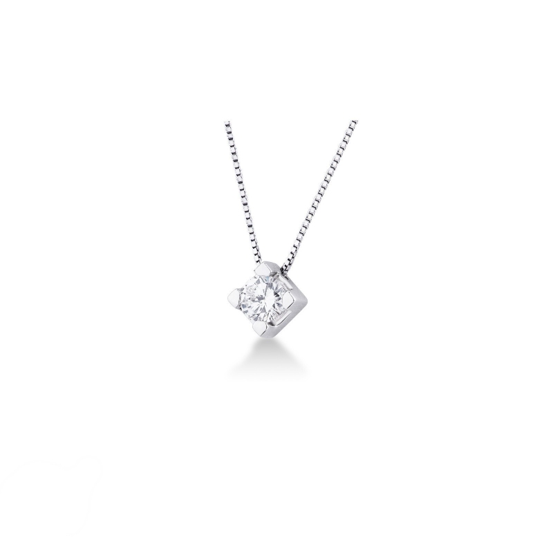 Collier or blanc 18k avec brillant 0,70 ct Collier or blanc 18k avec brillant 0,70 ct