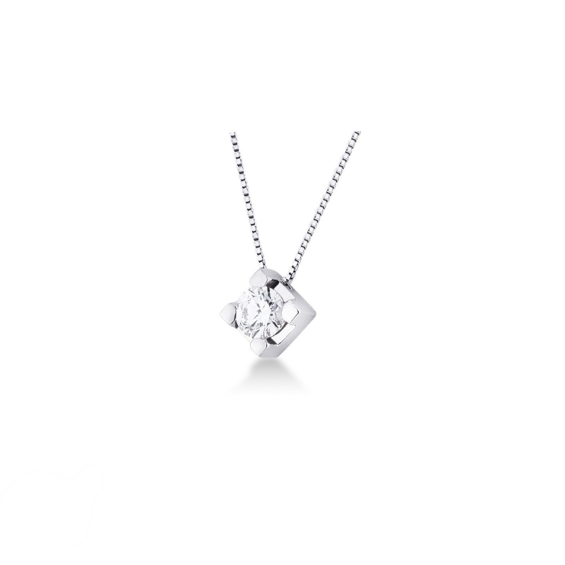 Pendentif solitaire en or 18 carats avec diamant Pendentif solitaire en or 18 carats avec diamant