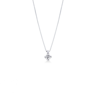 Collier en or blanc 18k avec brillant 0,20 ct
