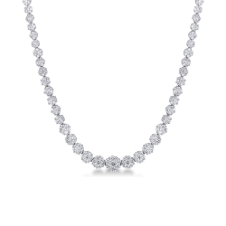 Collier illusion échelonné or blanc 18 carats avec diamants
