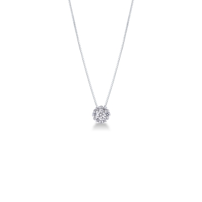 Collier illusion en or blanc 750 avec diamants