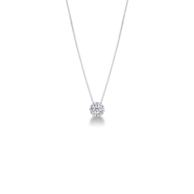 Collier raffiné en or blanc 18k avec des diamants