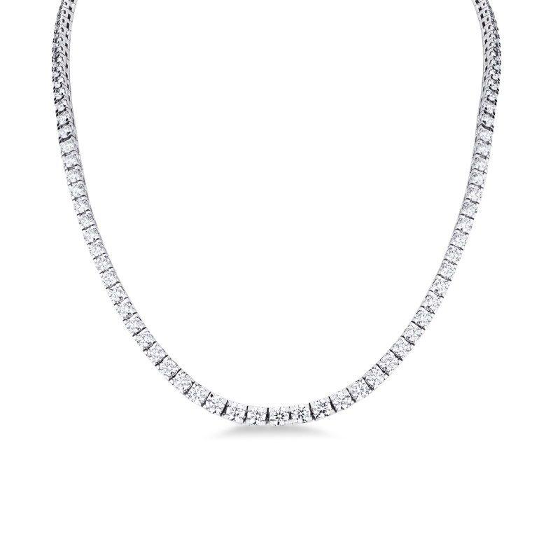 Collier riviere en or blanc 18k avec diamants Collier riviere en or blanc 18k avec diamants