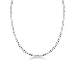 Collier tennis diamants en or blanc 18k à design dégradé