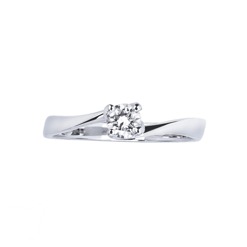 Bague solitaire avec un diamant 0.25 ct en or blanc 18k Bague solitaire avec un diamant 0.25 ct en or blanc 18k