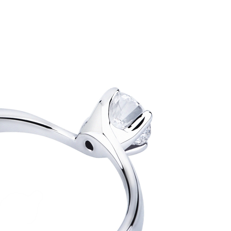 Bague solitaire brillante 0,30 ct or blanc 18k