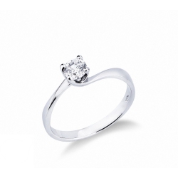 Bague solitaire diamant 0,40 ct or blanc 750