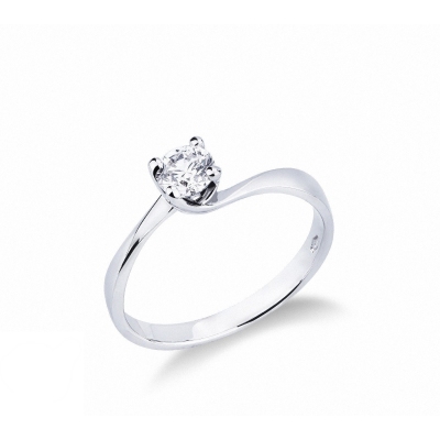 Bague solitaire diamant 0,40 ct or blanc 750
